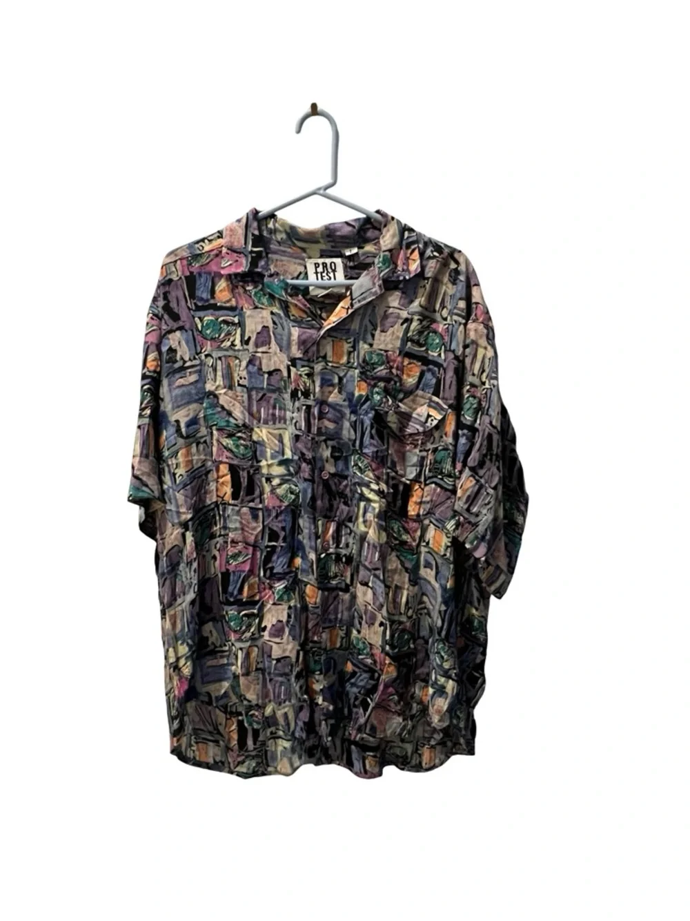Vintage PROTEST Abstract Print Button Up Shirt | Size L - Picture 3 of 5